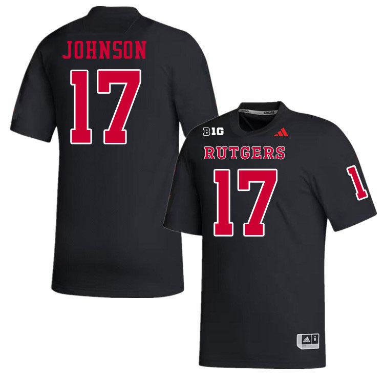 Men #17 MJ Johnson Rutgers Scarlet Knights 2024 College Football Jerseys Stitched-Black